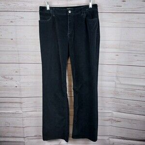 J Jill Corduroy Pants Black Women's Size 10 Stretch Straight Leg W32 x L32